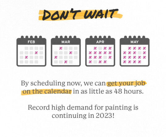 calendar depicting record high demand for painting project work